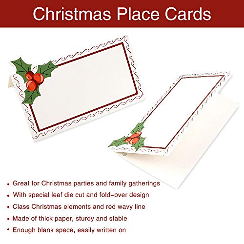 image for RUBFAC 100 Pack Christmas Table Place Cards/Christmas Name Cards, Smal