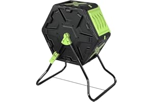 BIOGRN Outdoor Compost Tumbler,21 Gallon(80 L) Compost Bin,Heavy-Duty Single Chambers Tumbling Composter Bin for Kitchen Garden Yard Fast Creation of Fertile Soil