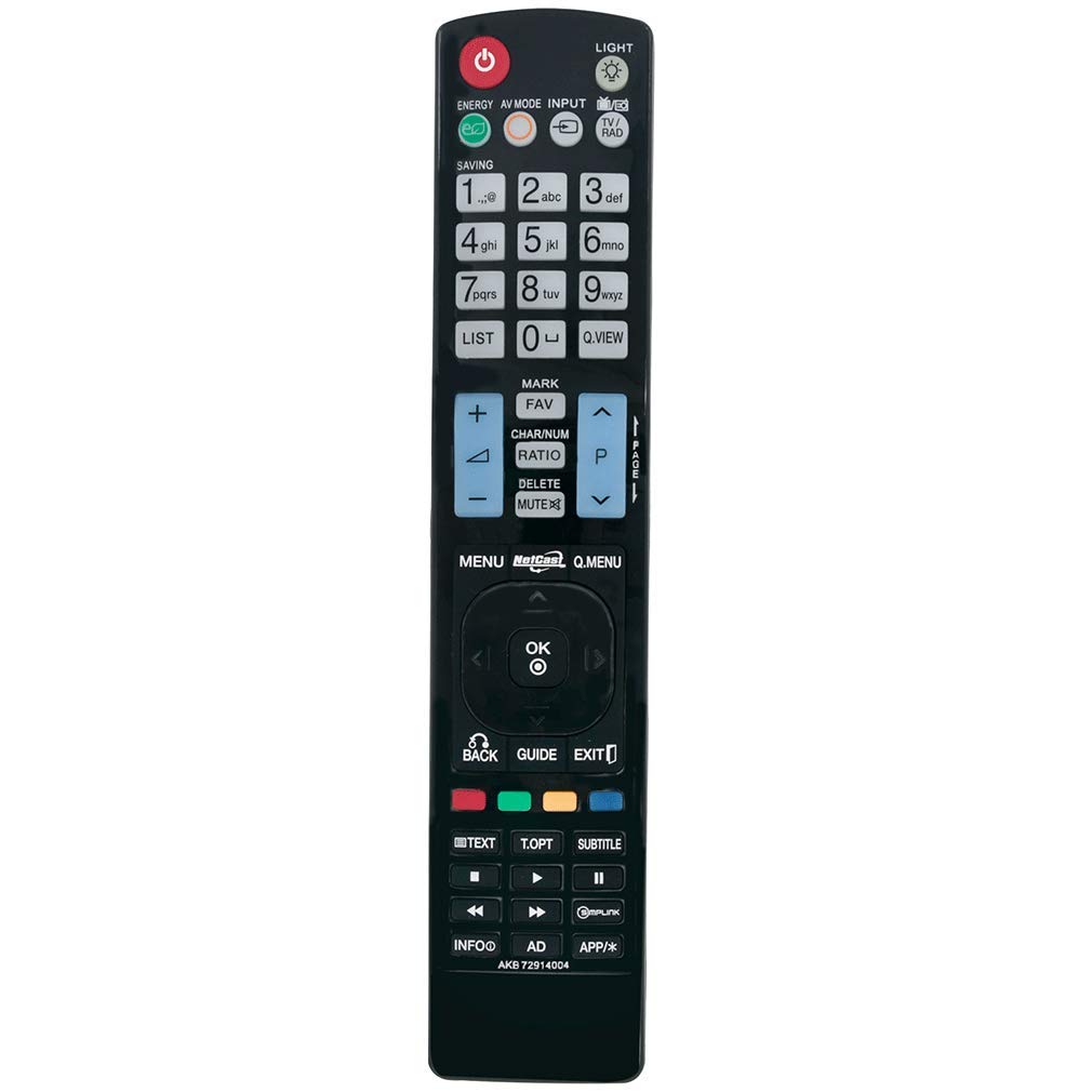 VINABTY AKB72914004 Remote Control Replaced for LG TV 22LU5000 22LV2500 32LD320 32LD570 32LG2000 32LG3000 32LG50 32LG5700 32LG6000 37LE4500 37LG5000 37LG5020 37LG5030 37LG60