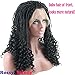 Rossy&Nancy Black Twist Braids Hair Wigs Curly Braided Lace Front Wig with Baby Hair Synthetic Heat Resistant Fiber Glueless Half Hand Tied for Women 16inch