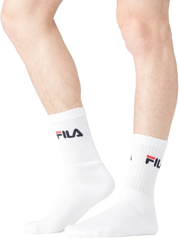 Calzini Uomo Tennis Set di 6 Calze Sportive Uomo Tessitura con Imbottiti e Traspiranti, Bianchi, Taglie 39/42