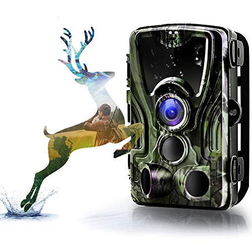 Binrrio Trail Game Camera, 2019 Upgraded 16MP 1080P HD Wildlife Hunting Camera with Motion Activated Night Vision IP65 Waterproof Scouting Camera for Outdoor Home Surveillance