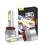 H11/H9/H8 LED Headlight Bulbs Conversion Kit, Onewell 2PCS Advanced COB Chips High/Low Beam/Fog Light Bulbs IP68 Waterproof 60W 6000LM 6000K Super Bright Cool White, 2-YEAR WARRANTY