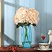 Luyue 5 Big Heads Artificial Silk Hydrangea Bouquet Fake Flowers Arrangement Home Wedding decor (Champagne)