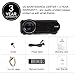 Mini Video Projector 1500 Lumens , FUJSU HD Outdoor/Indoor Home LED Projector with Free HDMI Support 1080P for Home Cinema Theater TV Laptop Game SD iPad iPhone Android Smartphone