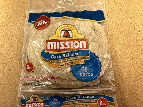 Mission Low Carb Soft Taco Whole Wheat Tortilla's 12oz./8 Ct. (Pack of 6)