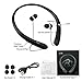 Bluetooth Headphones, Wireless Neckband Headset Stereo Noise Cancellation With Retractable Earbuds For iPhone,Android,Other Bluetooth Devices