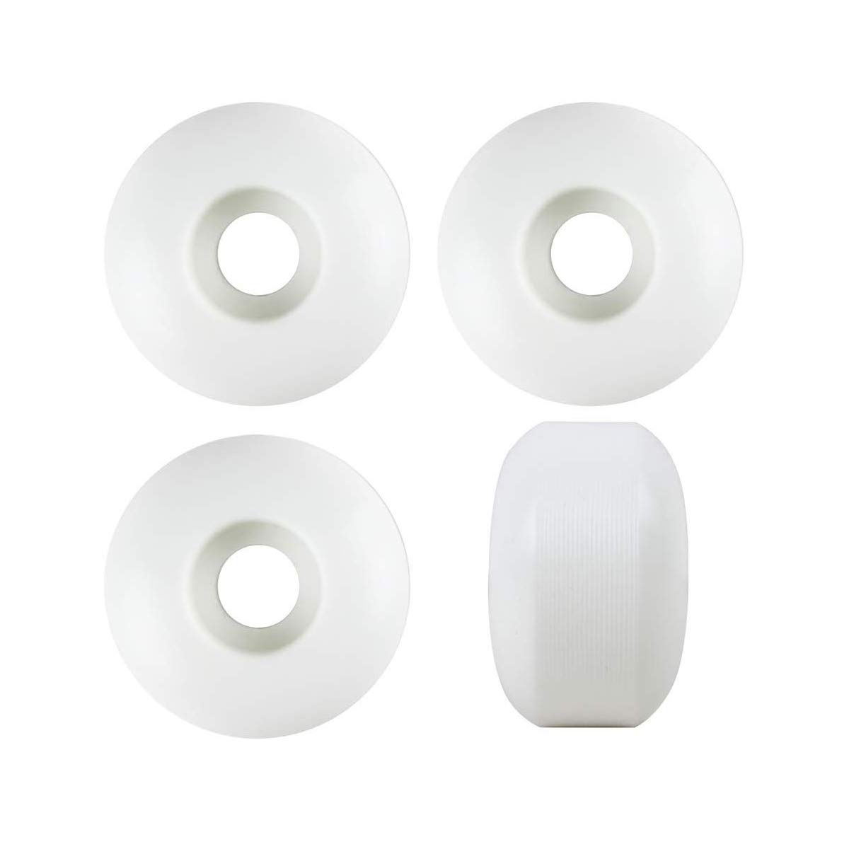 RaceBon 52mm Skateboard Wheels Hardness 95A Polyurethane Trick Skating Wheel Free 608 Bearings and Spacers Set of 4 (White)