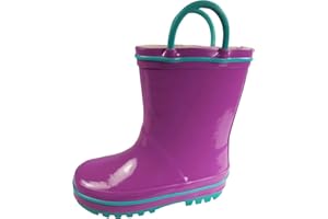 NORTY Rubber Rain Boots for Kids - Waterproof Rubber Boots Boys and Girls Solid & Printed Rainboots for Toddlers and Kids