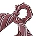 Scarf Scrunchies Women Hair Ties - Hair Scarves Scrunchys Bow Leopard Ribbon Scrunchy with Tails For Thick Hair No Crease Accessories Soft Ropes Ponytail Holder with Designs Long Ponytail