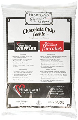 Heartland Food Products Belgian Waffle Mix, Chocolate Chip Cookie, 5 Pound