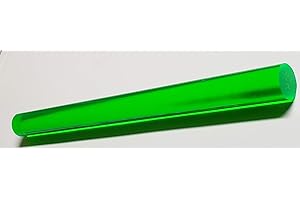 BEST ACRYLICS 3/4" Diameter x 36" Long Green Clear Fluorescent Translucent Extruded Acrylic Plexiglass Lucite Rod - 19mm - .75"