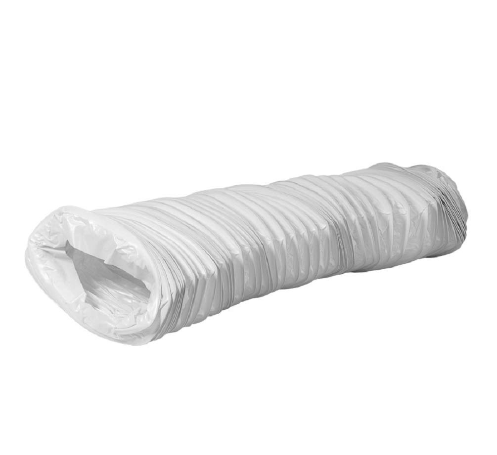 110x55mm (4x2 inch) x 6 metre - PVC Flexi Hose - White Universal Tumble Dryer - Cooker Hood - Extractor Fan - Air Conditioner Hose