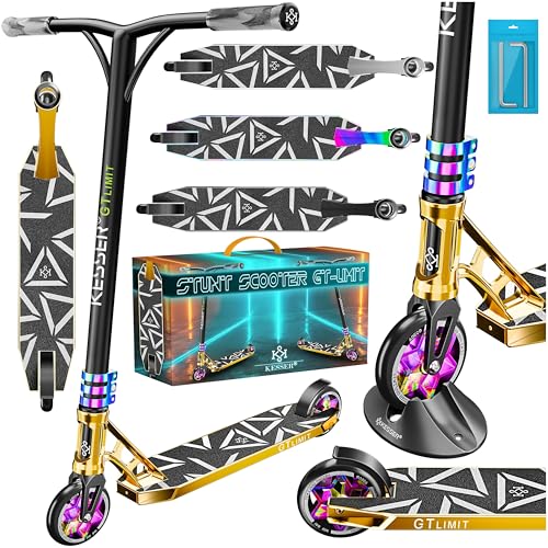 KESSER® Stunt Scooter GT-Limit 360° Lenkung Funscooter Stuntscooter mit Ständer ABEC 9 Kugellagern, 110 mm PU Räder, Kickscooter Tretroller Cityroller