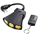 DEWENWILS Remote Outlet Power Switch, Outdoor Wireless Remote Control Outlet Kit, Weatherproof 15 AMP Heavy Duty Electrical Plug, 3 Grounded Outlets, 100ft Long Range, UL Listed
