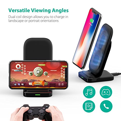 Wireless Charging Stand RAVPower 2 Coils 7.5W Qicertified Compatible