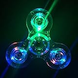 Wooce Crystal Clear LED Light Fidget Spinner -High Speed Hand Spinner Tri-Spinner for Kids Adults EDC ADHD Focus Anxiety Relief Toys
