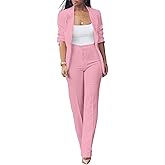 Tcremisa Women's Fashion Fall 2 Piece Pant Suit Dressy Long Sleeve Blazer and Slim Fit Pants Set Business Outfits