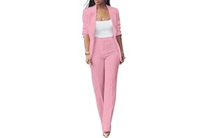 Tcremisa Women's Fashion Fall 2 Piece Pant Suit Dressy Long Sleeve Blazer and Slim Fit Pants Set Business Outfits