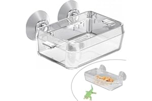 FUNNTY Reptile feeders with Suction Cups, Chameleon Bowls, Escape Proof Food Dishes Bowls with Suction Cups, Food and Water f
