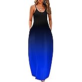 Wolddress Womens Maxi Dress with Pockets 2026 Casual Strap Plus Size Loose Plain Long Office Summer Beach Travel Dresses S-5X