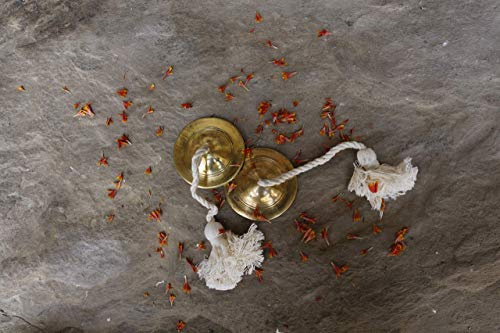 De Kulture WorksTM Hand Made Pure Bronze Finger Cymbal Kansa Manjeera Indian Bell Metal Clapper - 2X1 DH (Inches) - Thumbnail 2