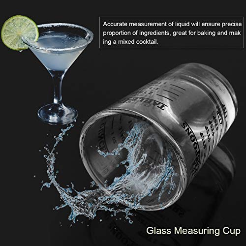 MAGT Ounce Measuring Glass Measuring Cup Small Glass Measuring Cup Oz/Ml/Teaspoon/Tablespoon 4