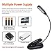 LEPOWER 5 LED Book Light/Reading Light/Clip on Light with Flexible Neck, Portable Music Stand Lights, Eye Caring & Color Adjustable, USB& Battery Operated Bed Light, Perfect for Bookworms & Kids