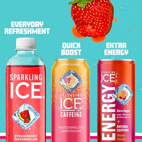 SPARKLING ICE BLUE VARIETY PACK, ZERO SUGAR SPARKLING WATER, WITH VITAMINS AND ANTIOXIDANTS, 17 FL OZ, 12 COUNT (CLASSIC LEMONADE, STRAWBERRY WATERMELON, GRAPE RASPBERRY, LEMON LIME)