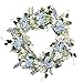 VGIA 22 inches Christmas Wreath with Golden Flowers,White Berry,Pine Cone, Branch and Silk Leaf Christmas Decoration…