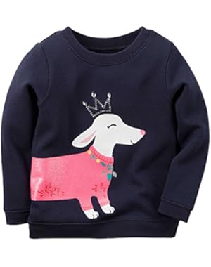 Baby Girls' Sparkle Pullover-Navy