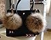 AURORA168 Fluffy Fur Pom Pom Ball Keyring / Bag Purse Charm Gold Ring, X-large - Super big brown
