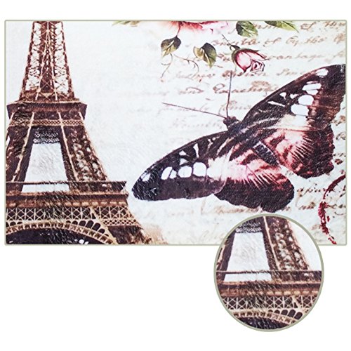Smartcoco Paris Eiffel Tower Flannel 2pcs/set Bath Pedestal Rug Cover Bathroom Bath Mat Kit Household Bathroom Carpets Design Decor Houseware - Thumbnail 2
