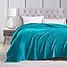 EXQ Home Fleece Blanket Teal Throw Blanket for Couch or Bed - Super Soft Microfiber Fuzzy Flannel Blanket for Adults or Pet (Lightweight,Non Shedding)