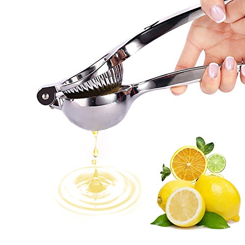 Lemon Squeezer Press Professional Manual Orange Juicer with Zinc Alloy for Home Kitchen Outdoors Party Silver