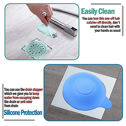 Drain Hair Catcher, Shower Drain Cover Protector with Drain Stopper, Hair Stopper Trap Suitable for Bathroom Bathtub Sink(100pc) - Thumbnail 3