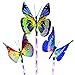 Sooreally Garden Solar Lights Outdoor, 3 Pack Solar Stake Multi Color Changing LED Lights, Fiber Optic Solar Butterfly Decorative Lights with a Purple LED Light Stake for Yard Lawn Decorations