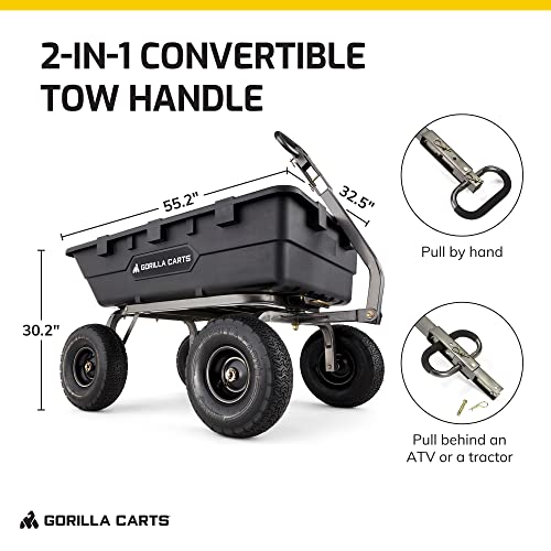 Gorilla Carts 1500 Pound Capacity Heavy Duty Poly Yard Garden Steel