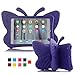 Feitenn iPad Mini 5 Case for Kids, iPad Mini Case Cover, 3D Cartoon Butterfly Non-Toxic Lightweight EVA Shockproof Drop Proof Stand Bumper for Ipad Mini 5 / Mini 4 / Mini 3 / Mini 2 / Mini 1 (Purple)