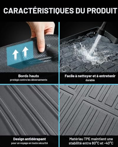 CDEFG Compatible with Toyota Yaris Cross/Hybrid 2021-2024 2025 Car Boot Mat, Anti-Slip Cargo Floor Protection Tray Scratch Resistant Car Tray Yaris Cross Accessories