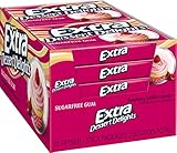 Extra Sugar Free Gum, Dessert Delights Raspberry Vanilla Cupcake, 15 Stick Slim Pack (Pack of 10)