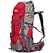 Loowoko 50L Hiking Backpack, Waterproof Camping Essentials Bag with Rain Cover, 45+5 Liter Lightweight Backpacking Back Pack