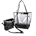 Zicac Woman Jelly Beach Bag PVC Transparent Tote Shoulder Bag Handbag Minimali (Black)