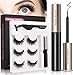 Magnetic Eyeliner and Magnetic Eyelash Kit, Natural Look, Waterproof and Smudge Resistant, Magnetic Lashliner For Use with Magnetic False Lashes (3 Pairs)