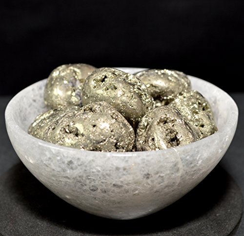 Pyrite Cabochon Pebble Natural Polished Rare Sparkling Quartz Stone Cab "Fool's Gold" Mineral Crystal Cab - Peru (5PCS) - Thumbnail 3