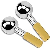 Ice Globes for Facials | Unbreakable Steel Cooling Roller | Cryo Sticks for Face | Massager for Face Neck & Eyes | Skin Care for Dark Circles, Puffiness, Wrinkles, Collagen Production (Gold)