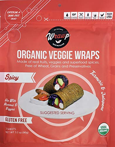 Organic Veggie Wraps -Mini Raw Vegan Spicy Flat Bread Perfect for Wraps, Sandwiches, Crackers, Side Bread or a Simple Snack - Thumbnail 7