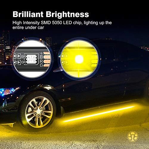 MICTUNING 12V Car Underglow Lights, Neon Accent Lights Strip Undercar