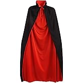 BESPORTBLE Vampire Cloak - 55 Inch Black and Red Cape for Halloween Costumes Men Women - Cosplay Party Accessory for Stage Performance