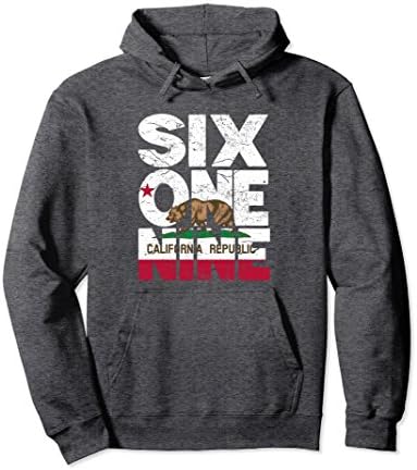 Unisex California Republic Flag Hoodie - 619 Area Code Small Dark Heather